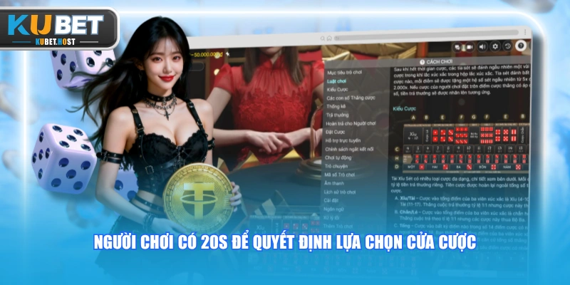 Trải Nghiệm Sicbo KUBET Với Tỷ Lệ Trả Thưởng Khủng 1:180 2 Người chơi có 20s để quyết định lựa chọn cửa cược